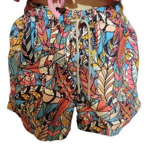 AzulSiete XL Shorts Colorful 2 Side Pockets  1 Back Pocket Ties at Waist with St